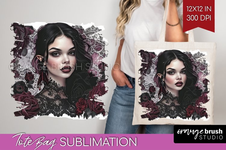 Dark Gothic Tote Bag - Victorian Gothic Tote Bag PNG