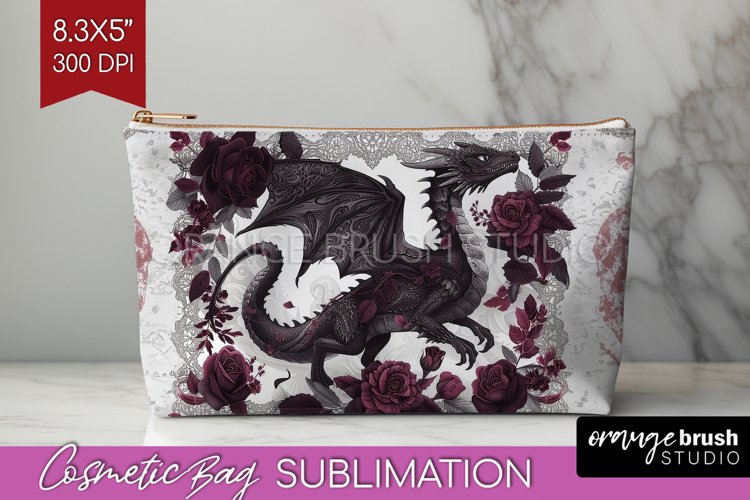 Dark Gothic Cosmetic Bag - Victorian Gothic Makeup Bag PNG example image 1
