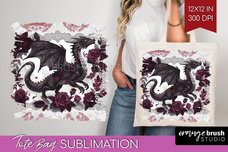 Dark Gothic Tote Bag - Victorian Gothic Tote Bag PNG example image 1