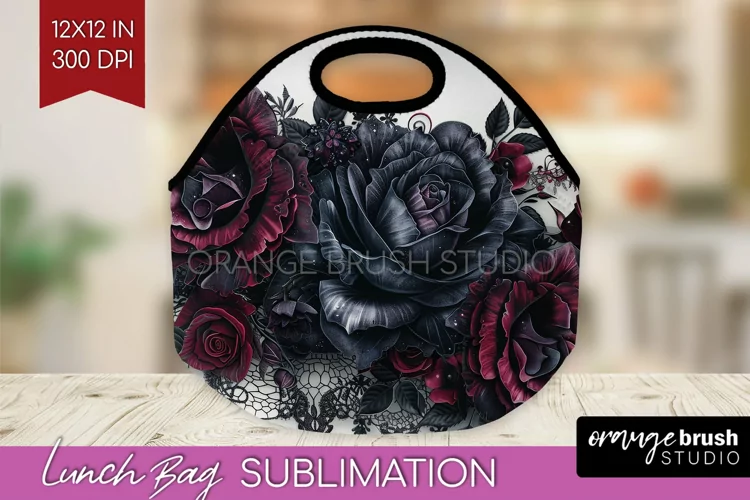 Dark Gothic Lunch Bag - Victorian Gothic Lunch Bug PNG