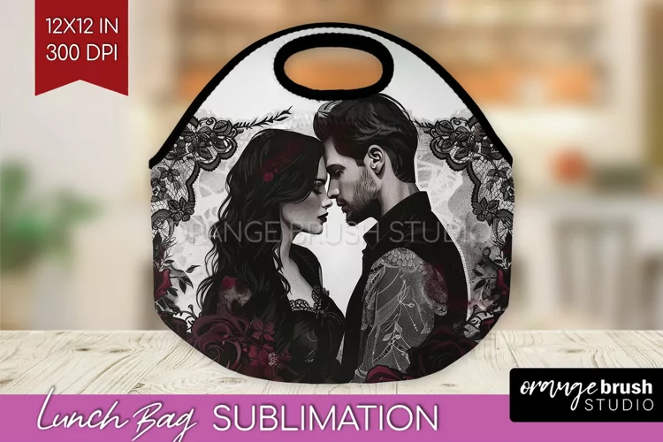 Dark Gothic Lunch Bag - Victorian Gothic Lunch Bug PNG