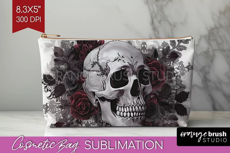 Dark Gothic Cosmetic Bag - Victorian Gothic Makeup Bag PNG