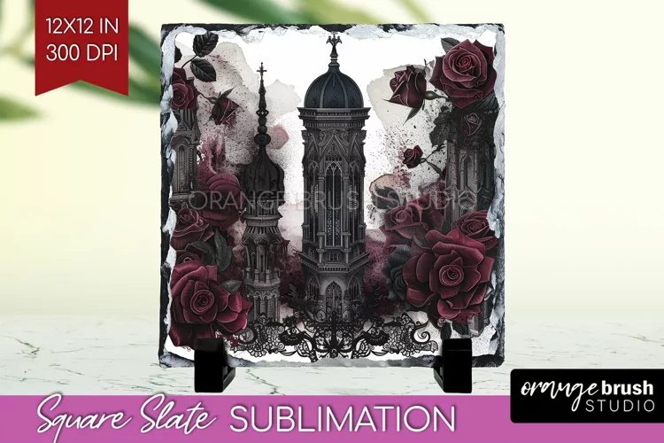 Dark Gothic Slate PNG - Victorian Gothic Square Slate