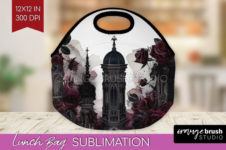 Dark Gothic Lunch Bag - Victorian Gothic Lunch Bug PNG example image 1