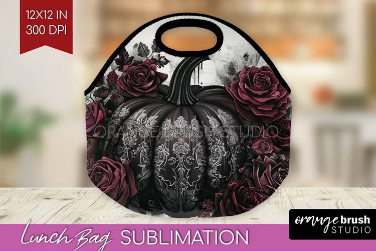 Dark Gothic Lunch Bag - Victorian Gothic Lunch Bug PNG