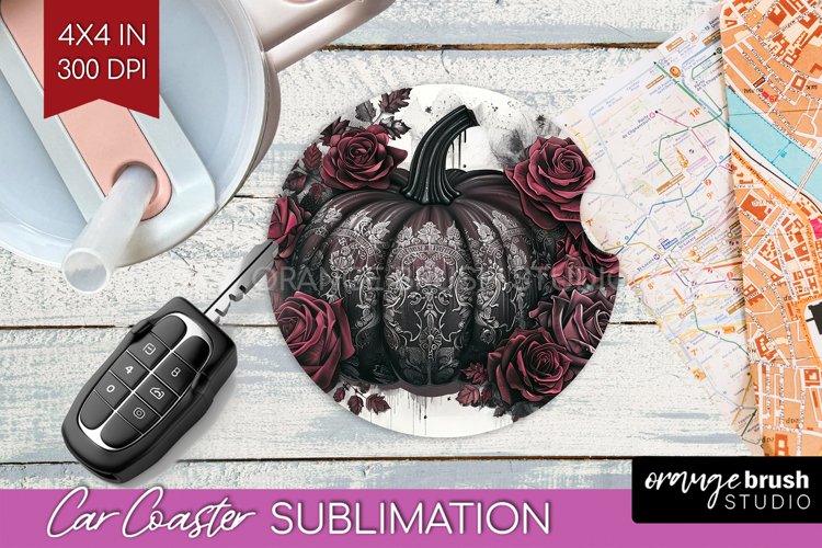 Dark Gothic Car Coaster - Victorian Gothic Coaster PNG