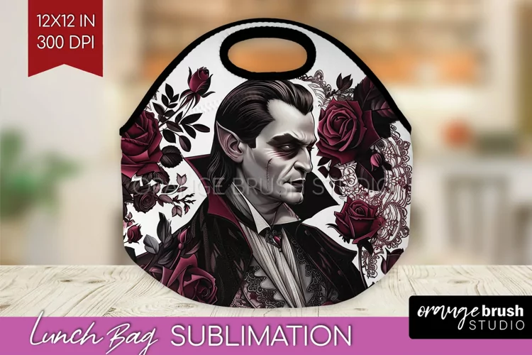 Dark Gothic Lunch Bag - Victorian Gothic Lunch Bug PNG