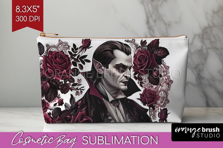 Dark Gothic Cosmetic Bag - Victorian Gothic Makeup Bag PNG example image 1