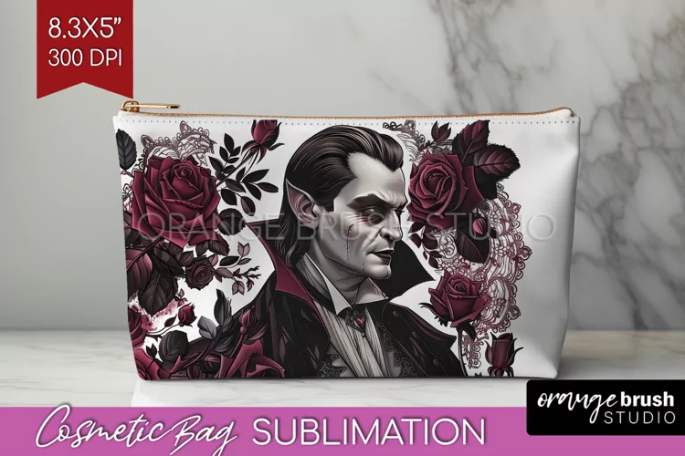 Dark Gothic Cosmetic Bag - Victorian Gothic Makeup Bag PNG