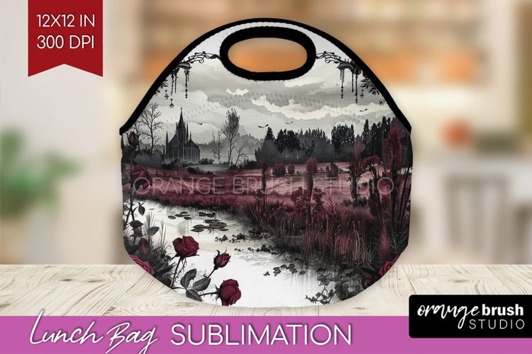 Dark Gothic Lunch Bag - Victorian Gothic Lunch Bug PNG example image 1