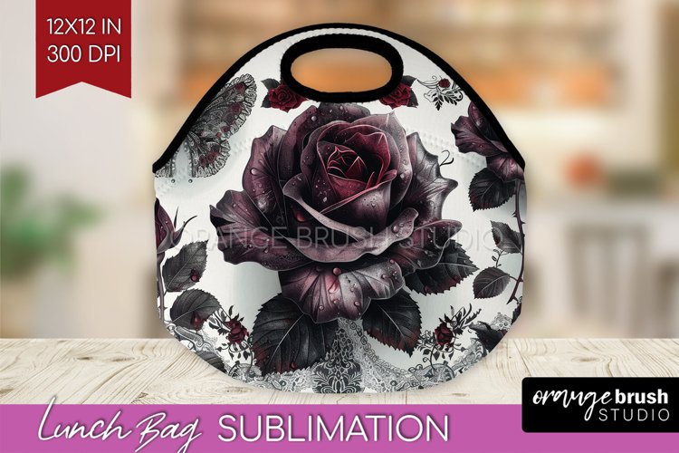 Dark Gothic Lunch Bag - Victorian Gothic Lunch Bug PNG example image 1