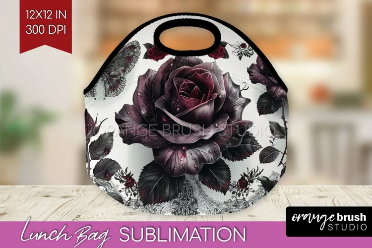 Dark Gothic Lunch Bag - Victorian Gothic Lunch Bug PNG