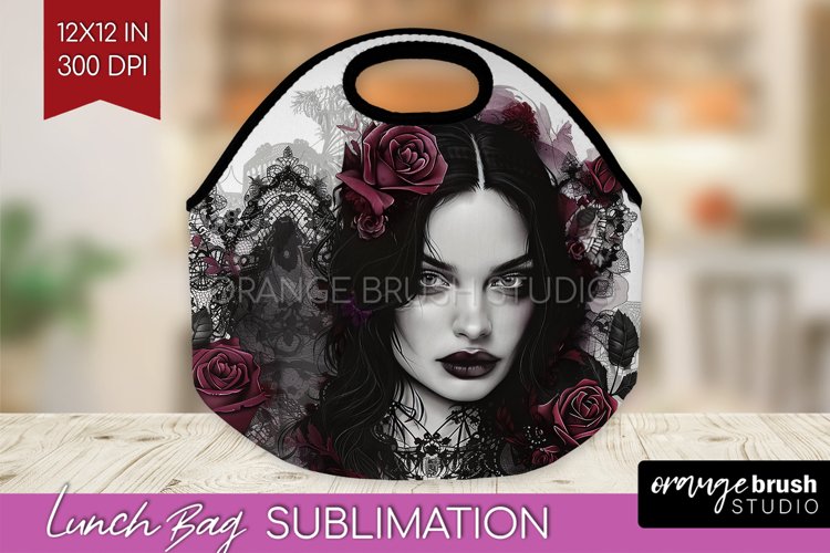 Dark Gothic Lunch Bag - Victorian Gothic Lunch Bug PNG example image 1