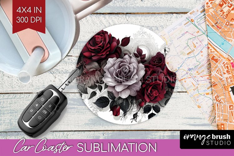 Dark Gothic Car Coaster - Victorian Gothic Coaster PNG