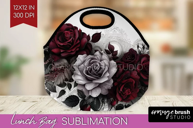 Dark Gothic Lunch Bag - Victorian Gothic Lunch Bug PNG
