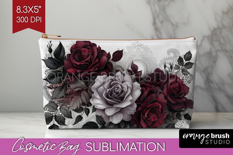 Dark Gothic Cosmetic Bag - Victorian Gothic Makeup Bag PNG example image 1
