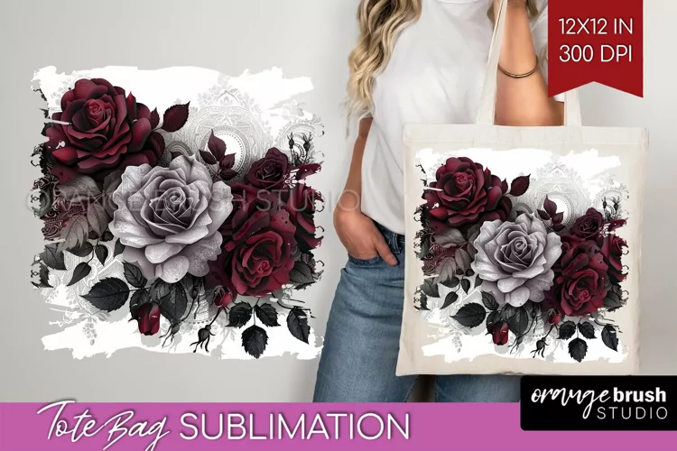 Dark Gothic Tote Bag - Victorian Gothic Tote Bag PNG