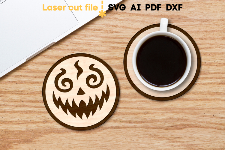 Halloween Coaster SVG laser cut file for Glowforge