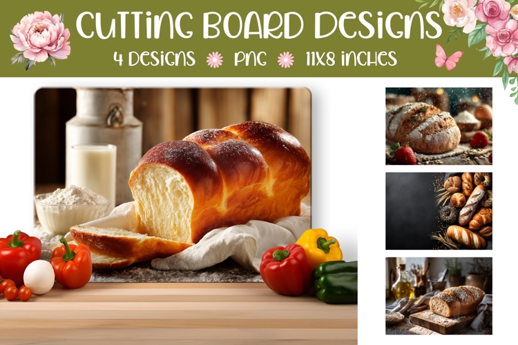 Fresh Bread Cutting Board, Bread PNG