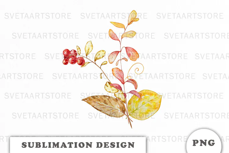 Watercolor Autumn Bouquet png