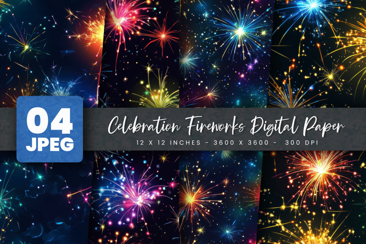 Celebration Fireworks Digital Paper