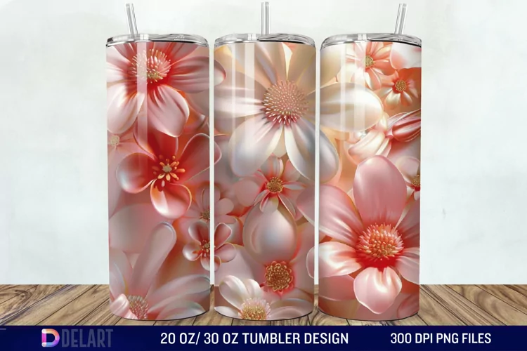 3D Floral Tumbler Wrap