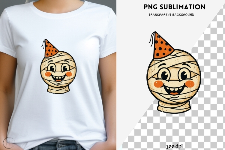 Vintage folk-art halloween png design for T-shirts