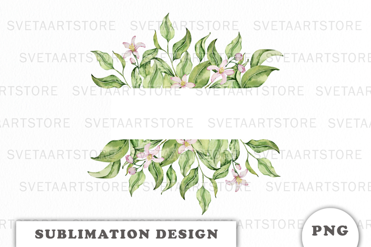 Watercolor Lemons Floral Frame png