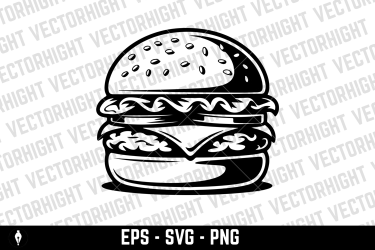Illustration of burger. Design element for logo, label