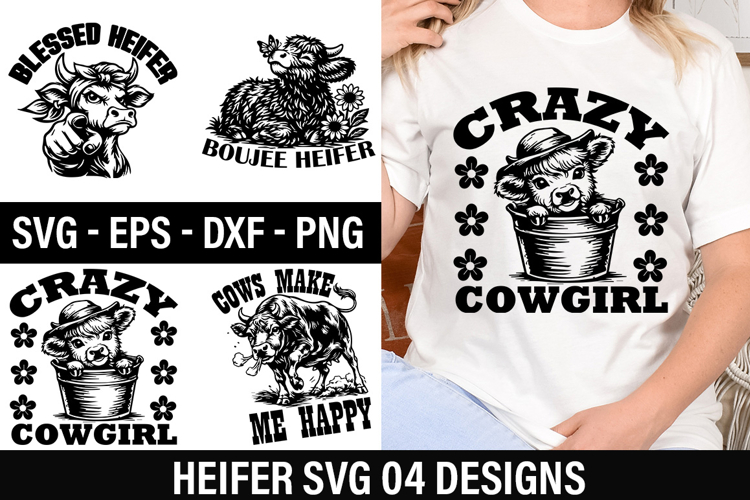 Heifer SVG Design - Cows make me happy