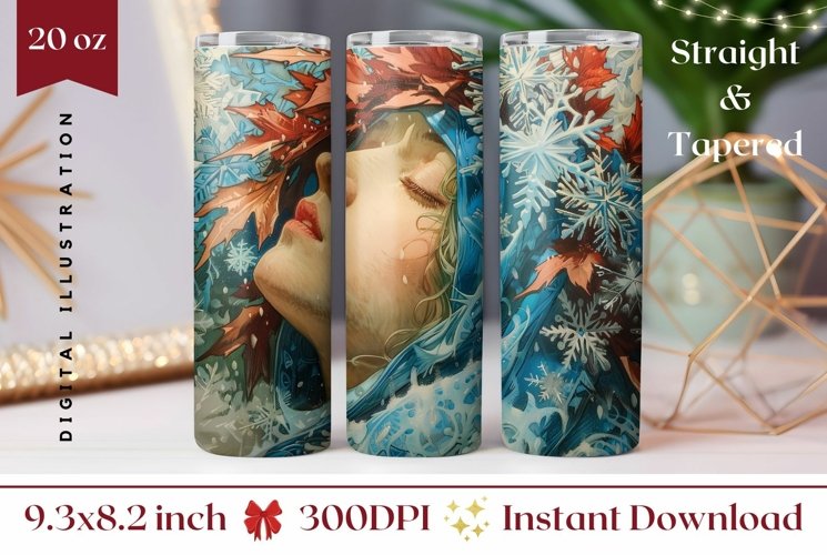 Christmas Tumbler Sublimation, Winter Forest Tumbler PNG
