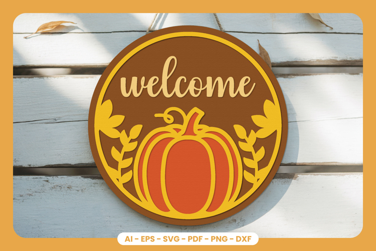 Fall Door Sign Lasercut - Fall Welcome Sign