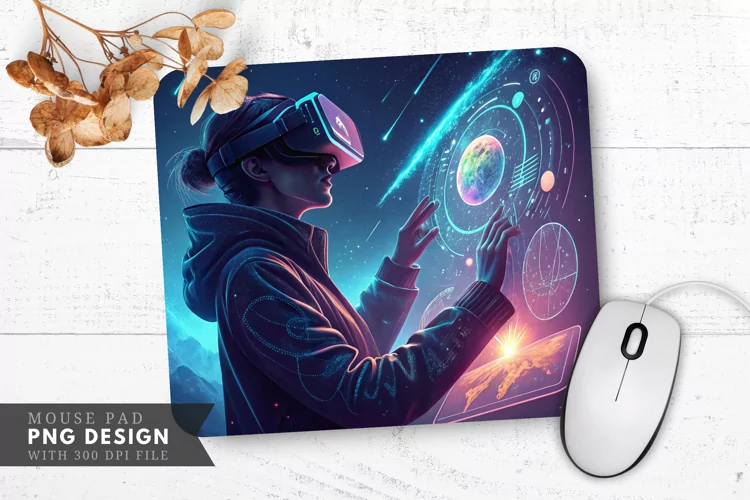 Cosmic VR Interaction Mouse Pad PNG Design