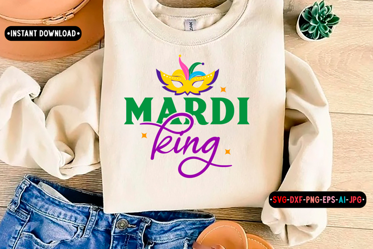 mardi king Quotes SVG Design, Mardi gras