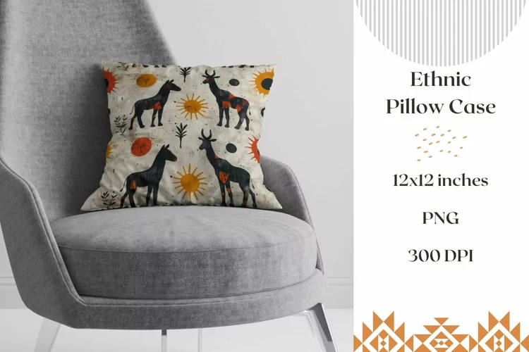 Ethnic Pillow Case Design, Ethnic Sublimation Design