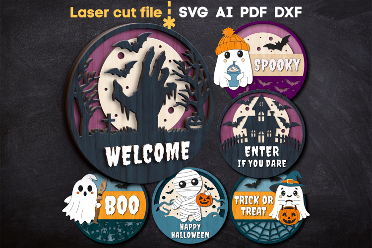 Halloween Bundle SVG laser cut files for Glowforge
