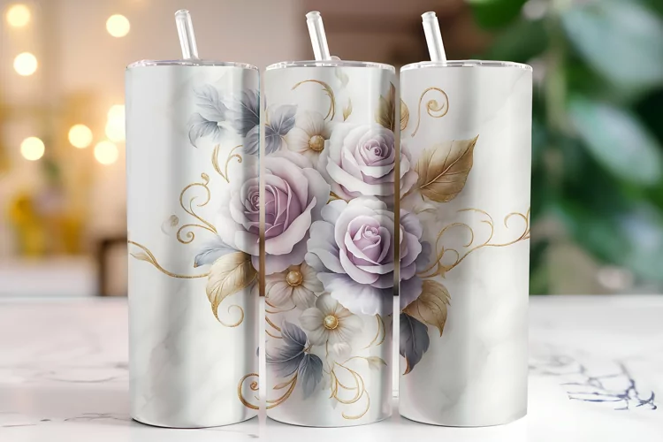 Flowers Tumbler Wrap | Sublimation | Tumblers