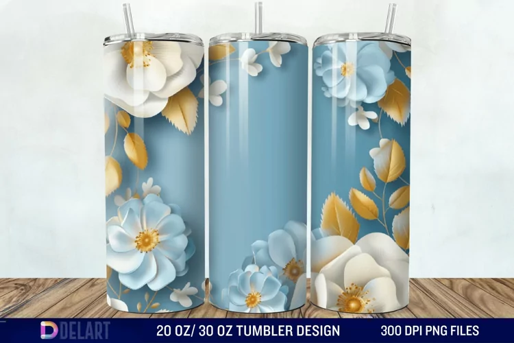 3D Floral Tumbler Wrap