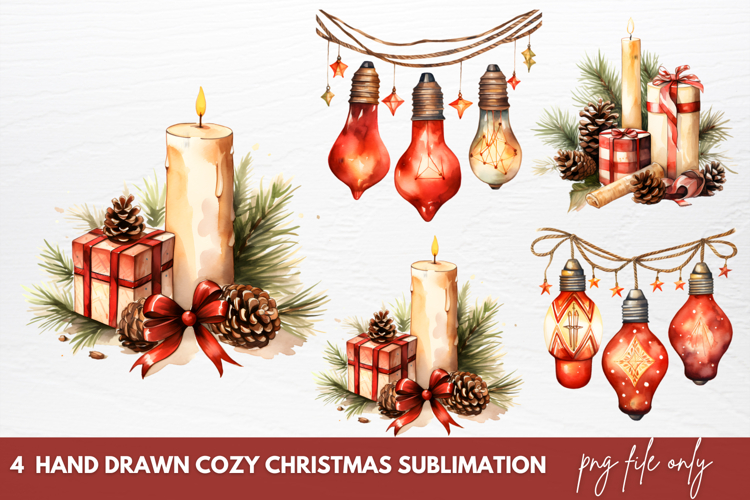 Hand Drawn Cozy Christmas Sublimation Christmas Clipart