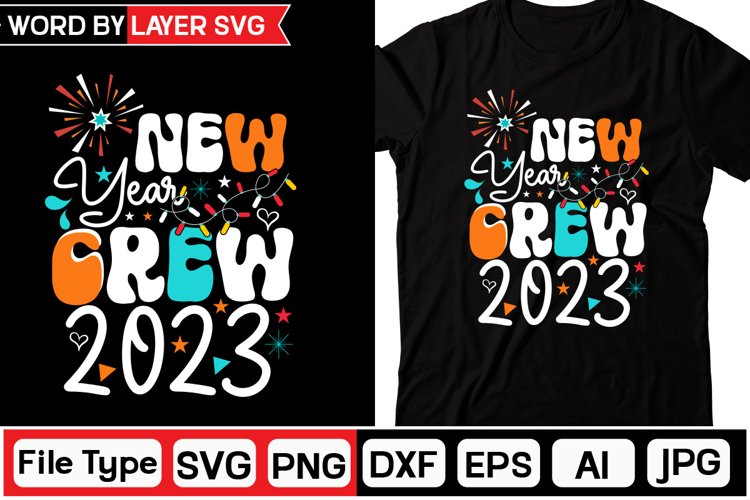 New Year Crew 2023 Retro SVG Design