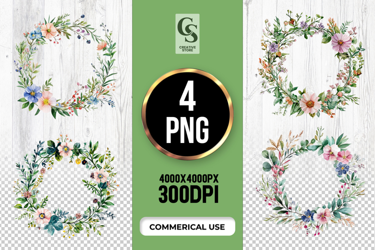 Watercolor Wreath Png Image 5