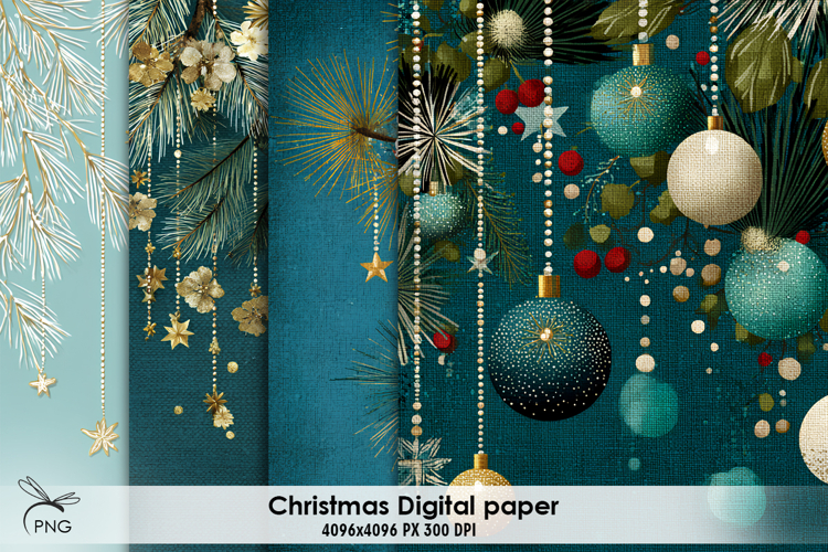 Christmas digital paper, background clipart