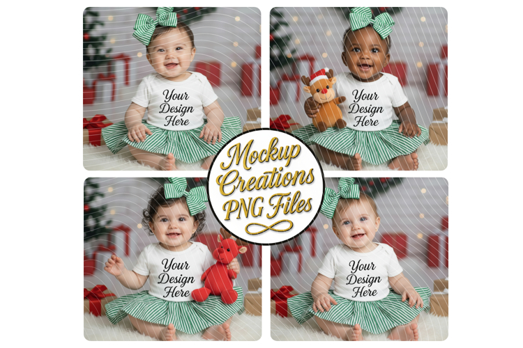 Christmas Baby Mockup Holiday Shirt Display Baby Outfit