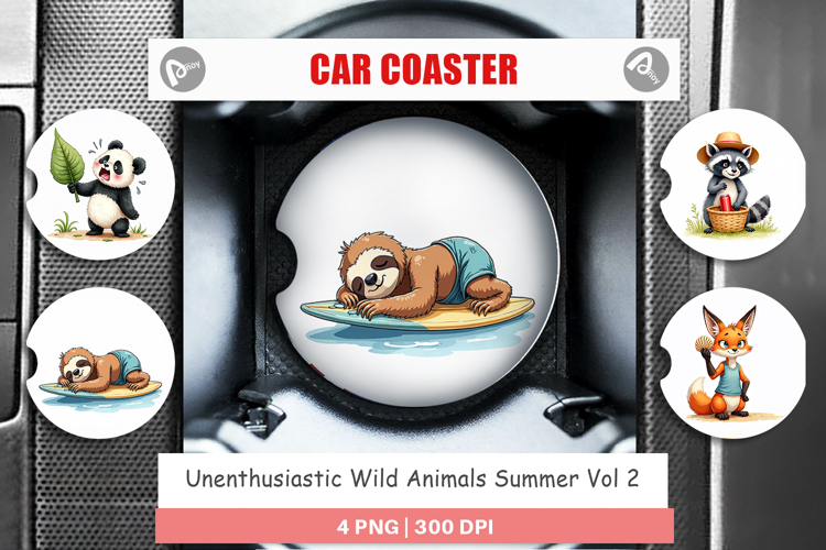 Unenthusiastic Wild Animals Car Coaster