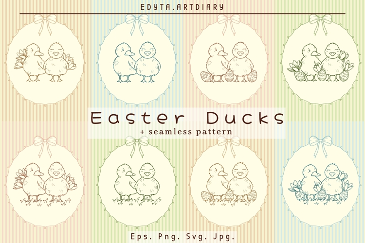 Easter and Spring 8 pre made cute ducks arts & pattern