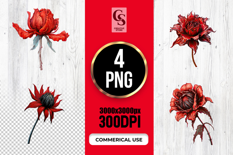 Red Flower Png Image 2