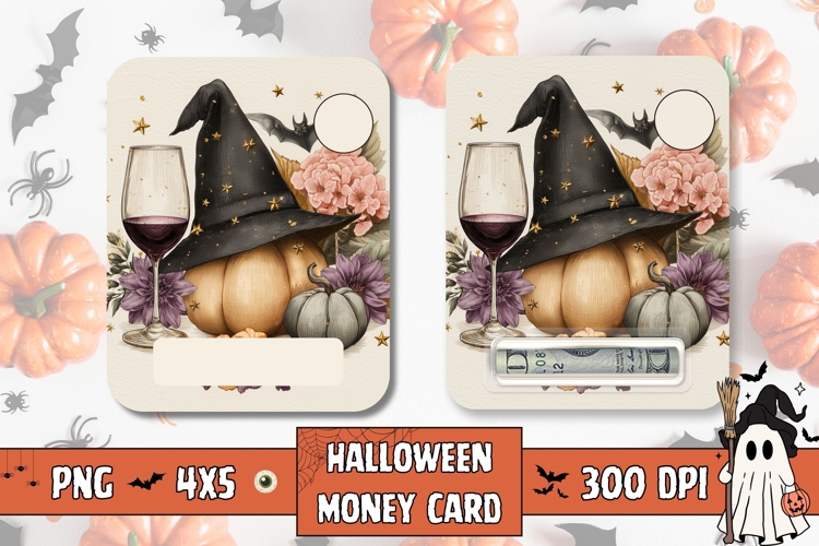 Boho Halloween Gift Card, Printable Halloween Money Card