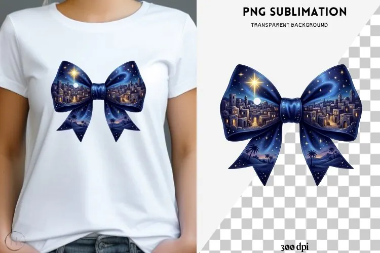 Christmas winter bow png design for T-shirts