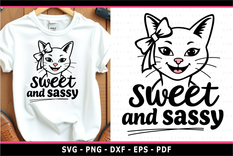 Sweet and sassy SVG, Cat SVG, Funny sarcastic quotes SVG