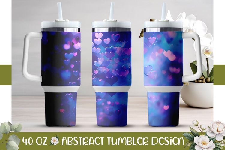 Blue Tumbler Design, Purple 40 Oz Tumbler Wrap